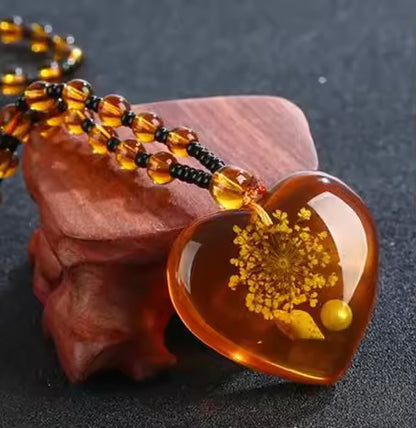 Amber Heart Necklace