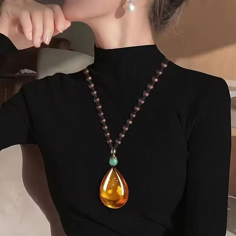 Amber Heart Necklace