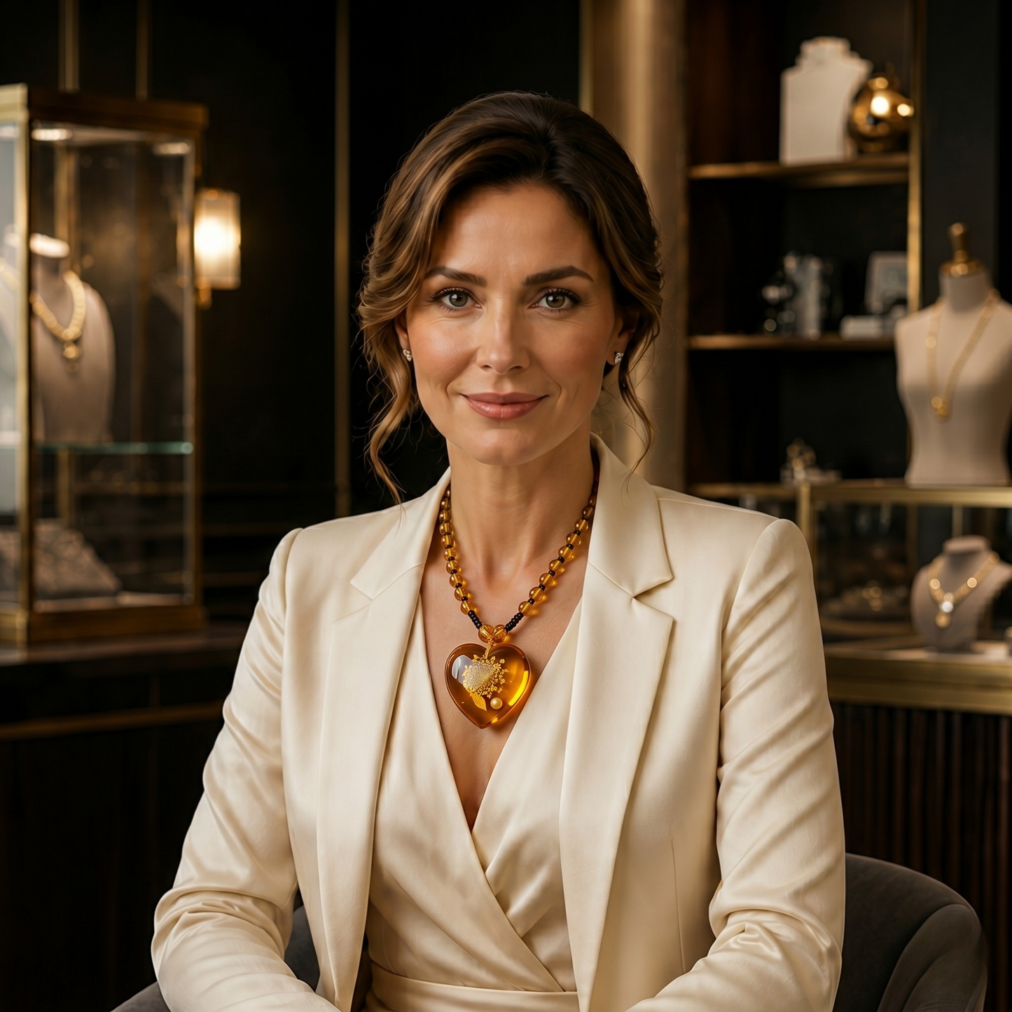 Amber Heart Necklace